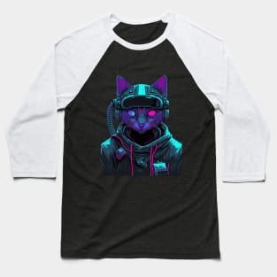 Cyber Cat Baseball T-Shirt